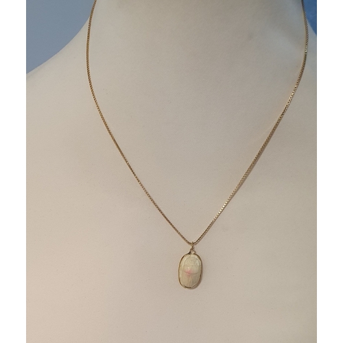 20 - 18ct Gold Necklace Chain with Gold Mounted Scarab Beetle. Necklace weight is 6g and length is 51cm. ... 