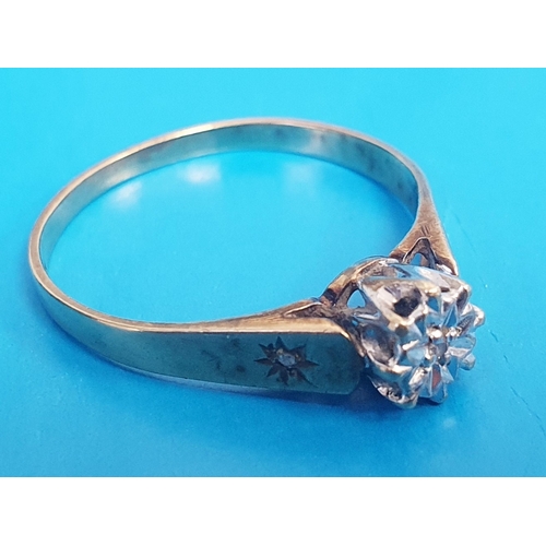 31 - Solitaire Diamond Engagement Ring, 9ct Gold Setting, 1.72g, Size P