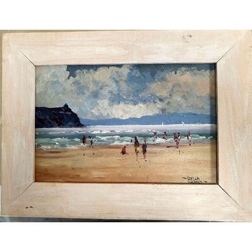 39 - Original Stella Weaver Oil Painting of a Beach Scene.  Framed and signed by the artist, the overall ... 