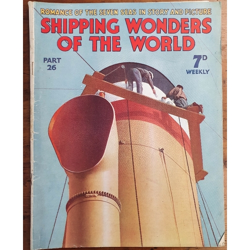 44 - An almost complete set of Shipping Wonders of the World magazines from the 1930s.  Issues 20, 222 an... 