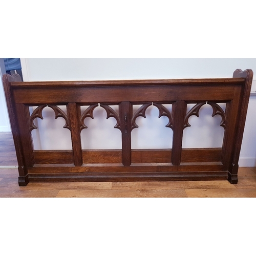 46 - 19th Century Gothic Church Pew in Cedar Wood measuring 72 inches x 36 inches