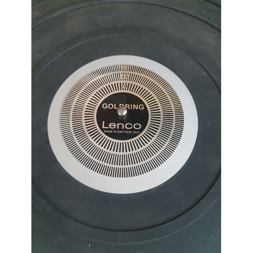 57 - Lenco Goldring Swiss vintage Turntable, No Speakers or Amplifier.  Condition - turns on.   Hinged li... 