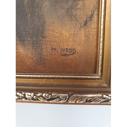 59 - Framed Oil on Board of Golden Miller by M Wood, signed by Artist.  Size is 13 inches x 11 inches.  G... 