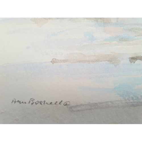 60 - Ann Boswell Original Watercolour on Board of a Fishing Boat in the Harbour.  Signed and unframed, si... 