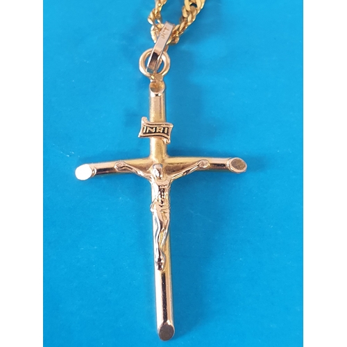 16 - 18ct Gold Chain weighing 10g, with 9ct Cruficix, total weight weighing 1.5g.  Total Weight 11.5g.  C... 