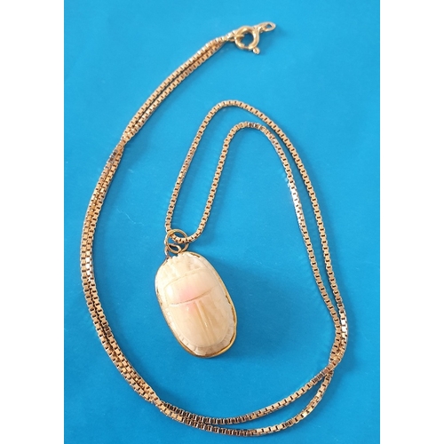 20 - 18ct Gold Necklace Chain with Gold Mounted Scarab Beetle. Necklace weight is 6g and length is 51cm. ... 