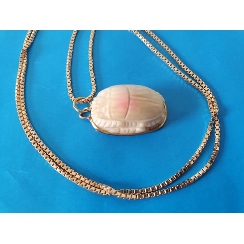 20 - 18ct Gold Necklace Chain with Gold Mounted Scarab Beetle. Necklace weight is 6g and length is 51cm. ... 