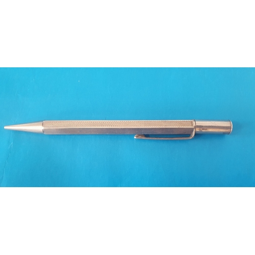 3 - Silver Propelling Pencil Stamped Consett Iron Works with Hallmark for Birmingham 1961, together with... 