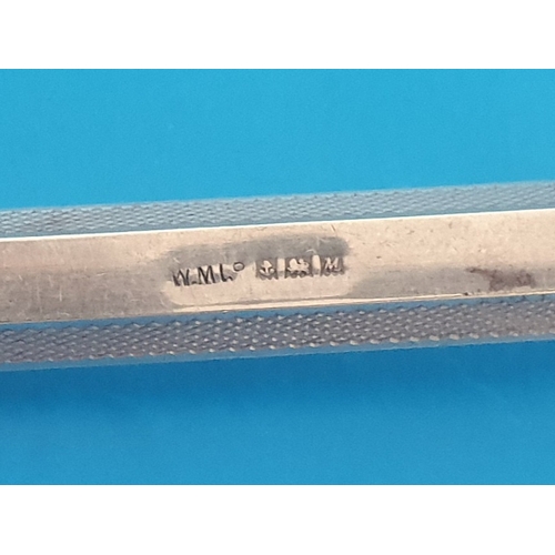 3 - Silver Propelling Pencil Stamped Consett Iron Works with Hallmark for Birmingham 1961, together with... 