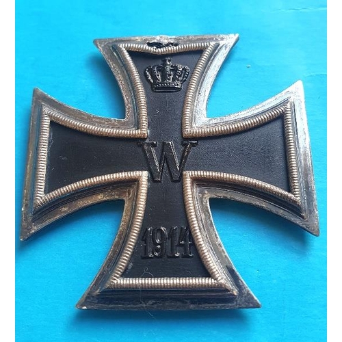 24 - World War 1 Iron Cross - German Emporer Friedrich Wilhelm von Presuen.  Original black colouring, bl... 