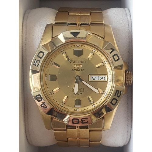 Seiko 5 sports automatic 23 jewels hot sale 100m gold