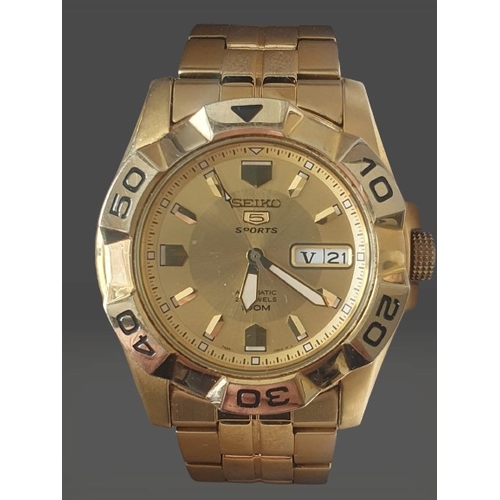 Seiko 5 23 outlet jewels gold