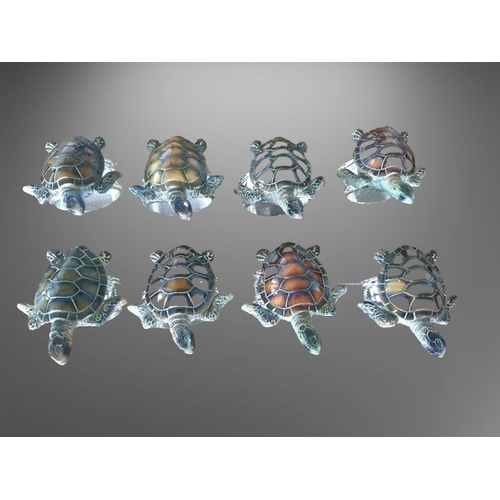 47 - A Set of 8 Hans Turnwald Sea Turtle Napkin Rings with full markings to base