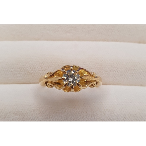 27 - 18ct Gold and Diamond Ring (0.3ct) from 1911.  Weight 3.34g, Size K