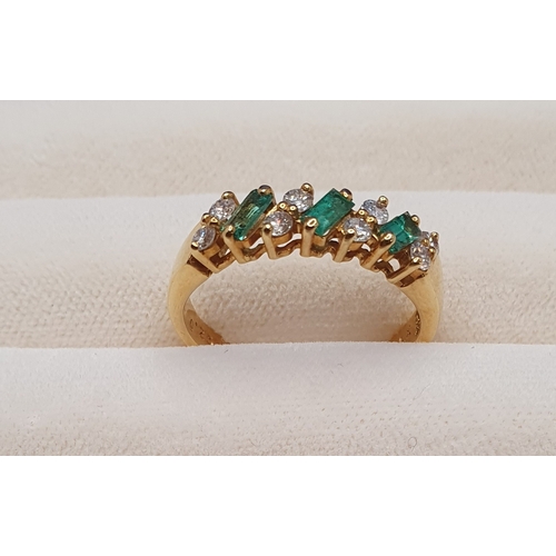 30 - 18ct Gold Emerald and Diamond Ring.   Size M, weight 3.63g