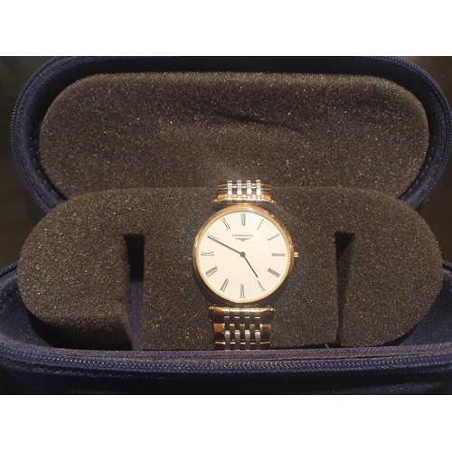 34 - Longines 29mm La Grande Classique Watch with paperwork and case.   White dial with Roman Numerals, Q... 