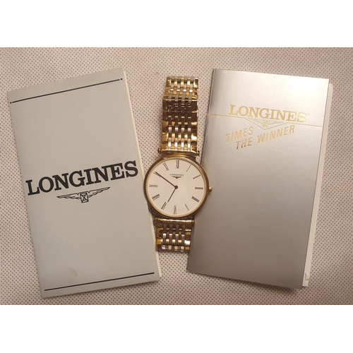 34 - Longines 29mm La Grande Classique Watch with paperwork and case.   White dial with Roman Numerals, Q... 