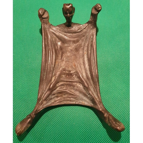 46 - After Russell & Erwin (1839-1902) Art Nouveau Metal Devil Card Tray, size is 4 inches x 6 inches