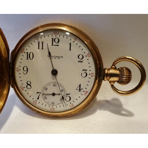 48 - Waltham Gold Plated Pocket Watch with Presentation Inscription from October 1920