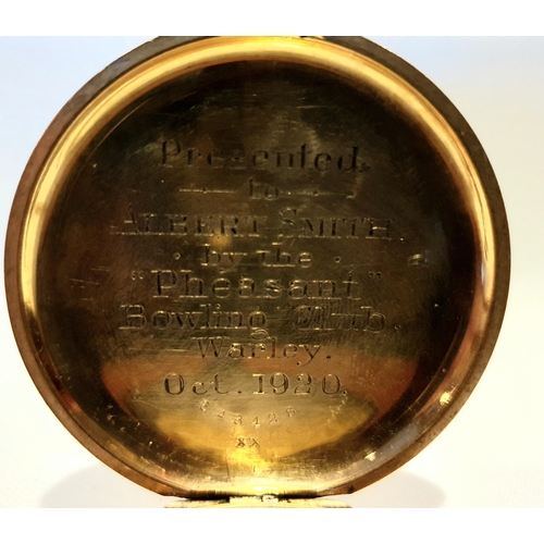 48 - Waltham Gold Plated Pocket Watch with Presentation Inscription from October 1920