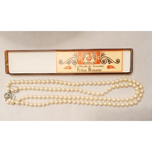 9 - A Set of Two String Manacor Pearls in original box