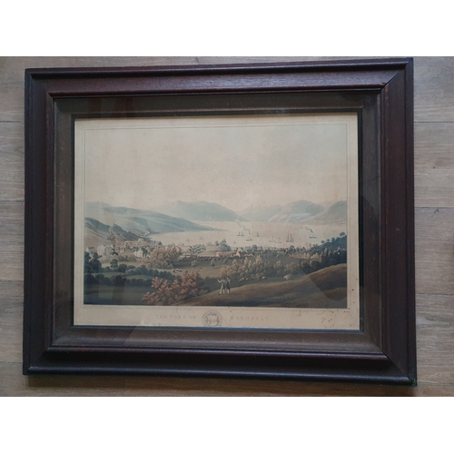 48 - John Clark Coloured Engraving of Rothesay, framed and glazed.  Framed size is 33 inches x 26 inches