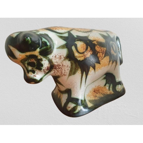 49 - Rare stylized bull from the Celtic Pottery's Folk range, which was designed by Maggie Fisher in the ... 