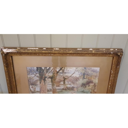 50 - Robert Jobling (1841-1923) Framed, Glazed and Signed Watercolour of a woodland scene. Overall framed... 