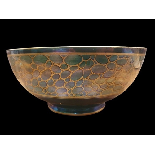 73 - Early 20th Century Mailing Ceramic Lustre Bowl with fabulous decoration. Marked to underside with vi... 