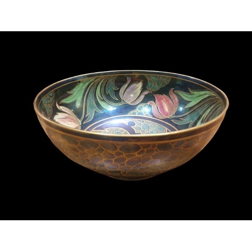 73 - Early 20th Century Mailing Ceramic Lustre Bowl with fabulous decoration. Marked to underside with vi... 