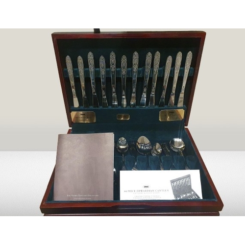 74 - Viners Canteen of Stainless Steel Cutlery, 44 Pieces in Edwardian Design.  All pieces present and lo... 