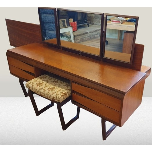 81 - White and Newton mid-century Dresssing Table with solid Teak top and Afromosia wood.  Low profile sl... 