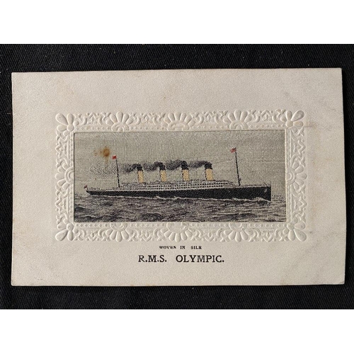 111 - R.M.S. OLYMPIC: Unused silk postcard.