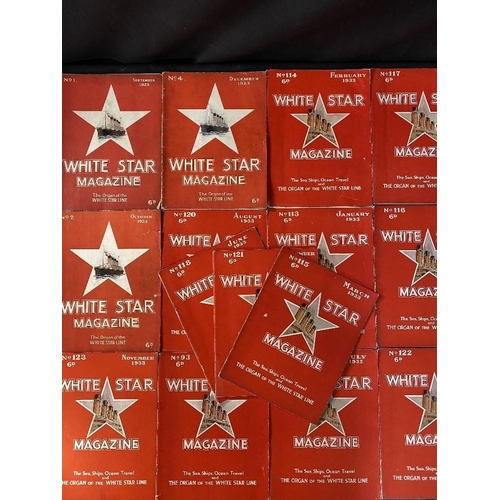 112 - WHITE STAR LINE: Rare editions no. 1 and no. 2 of the White Star Magazine plus numbers 4, 93, and 11... 