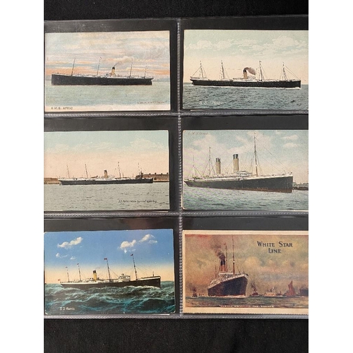 150 - WHITE STAR LINE: Colour postcards of each of most of the White Star Line vessels including Titanic, ... 