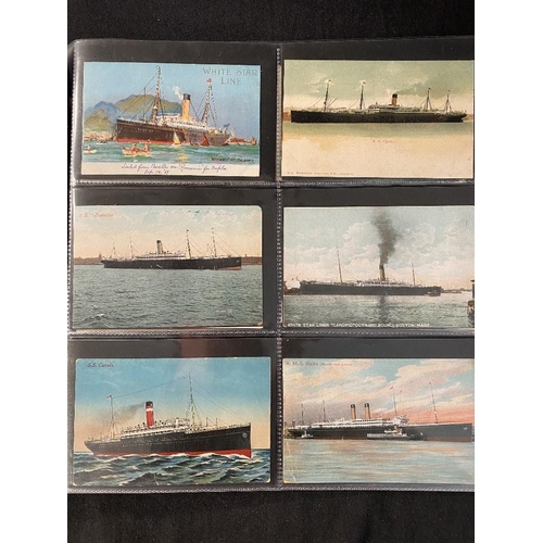 150 - WHITE STAR LINE: Colour postcards of each of most of the White Star Line vessels including Titanic, ... 