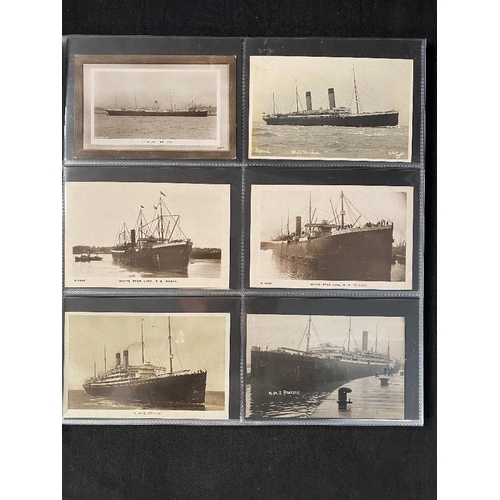 151 - R.M.S. TITANIC: Postcards of most of the White Star Line fleet including Titanic, Olympic and Britan... 