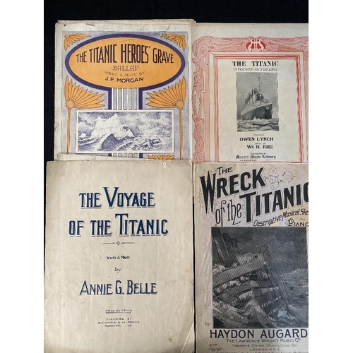 197 - R.M.S. TITANIC: Original sheet music scores to include 'The Titanic Heroes Grave Ballad', 'The Titan... 