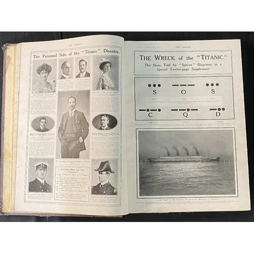 200 - R.M.S. TITANIC: Bound copy The Sphere December 23rd 1911 - August 10th 1912, numerous Titanic refere... 