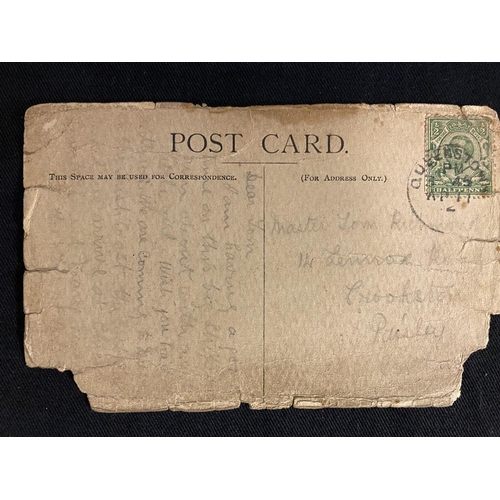 283 - R.M.S. TITANIC: On board postcard postally used Queenstown April 11th 1912. The card shows image of ... 