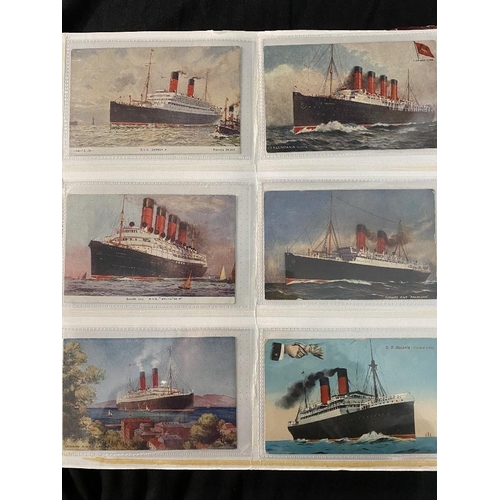 58 - POSTCARDS: Cunard liners ranging from Carpathia to Queen Elizabeth II also including Mauretania, Lus... 