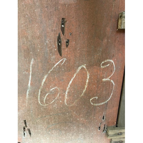 80 - R.M.S. MAURETANIA: Walnut panel sections with craftsmen crayon to reverse (4). Measuring 1) 73ins. x... 