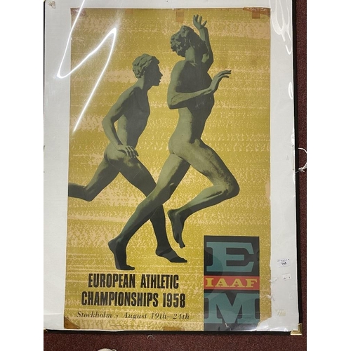 146 - Sports Poster: International Amateur Athletics Federation European Championships Stockholm, 1958, po... 