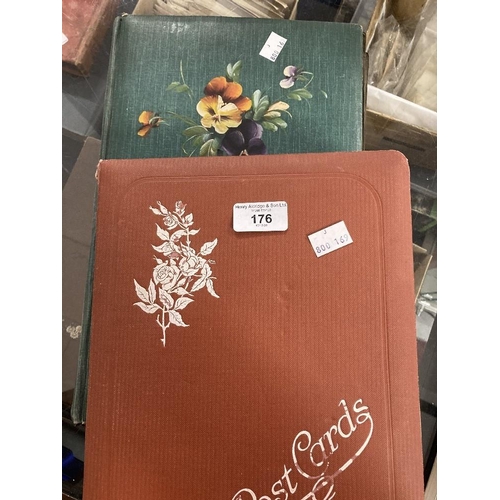 176 - Postcards: Three Edwardian albums containing GB topographical, greetings, maritime, military, town a... 