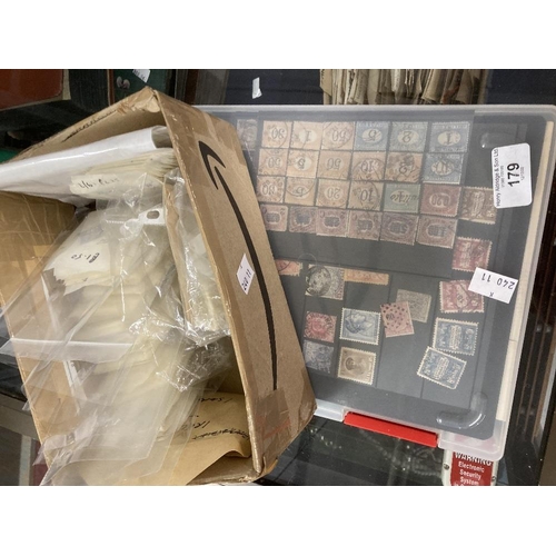 179 - Stamps: 19th and 20th cent. One box containing individual stamp packets with mint and used individua... 