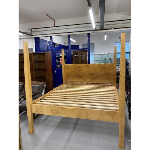 37 - Art & Design: Ben Barnett bespoke Pippy oak four poster super king size bed.