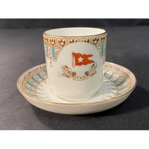 103 - WHITE STAR LINE: Stonier & Company First-Class Demitasse cup and saucer.