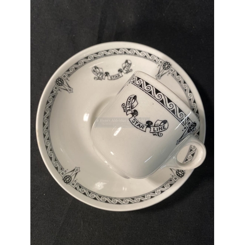 107 - WHITE STAR LINE: Stonier & Company Second-Class Demitasse cup and saucer.