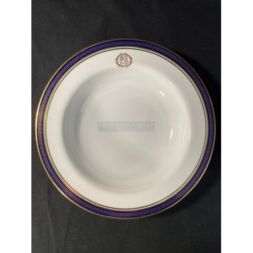 109 - WHITE STAR LINE: Spode Oceanic Steam Navigation Company à la carte soup bowl decorated in the Greek ... 