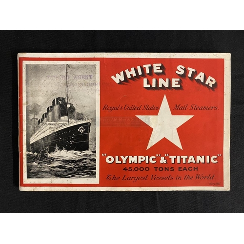 . TITANIC/OLYMPIC - ORIGINAL WHITE STAR LINE OLYMPIC & TITANIC  BROCHURE OF ACCOMMODATIONS AND A